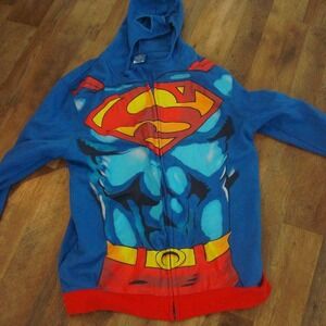 SUPERMAN BOYS 18/20‎ COSTUME COSPLAY HOODIE NEW ZIPPER